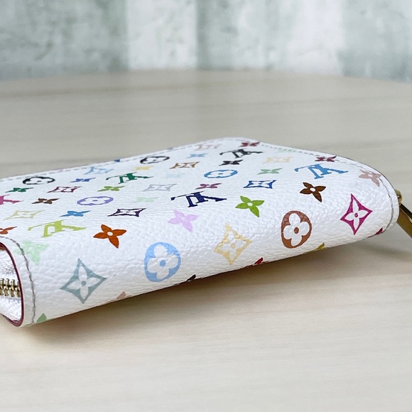 LOUIS VUITTON MONOGRAM MULTICOLOR ZIPPY COIN PURSE WALLET WHITE - Picture 6 of 15